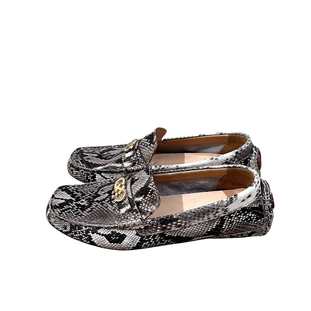 Cole Haan Shelby Loafer Shoes Womens 7.5B Gray Snake Print Leather Flats Slip On - Picture 4 of 10